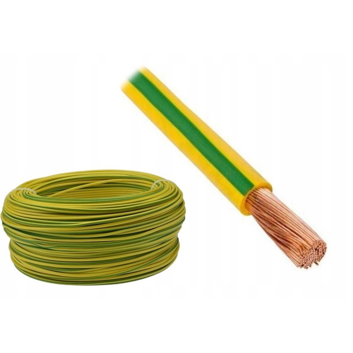 Cabluri electrice LgY 1x1 mm2, ELEKTROKABEL, 500V, galben-verde, 1 m