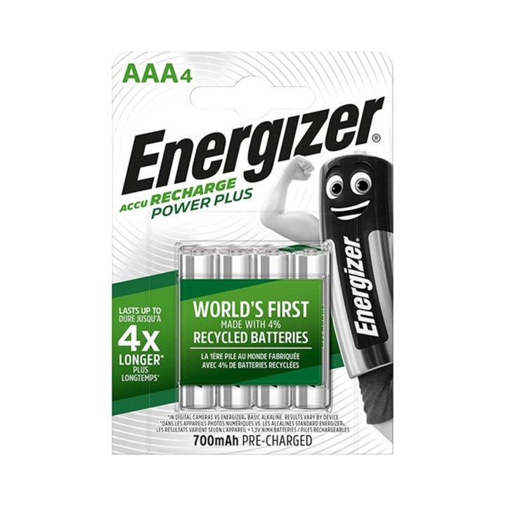Комплект 4 акумулатора Energizer HR03/AAA 2000mAh, 1.5V, 10.5x44.5mm
