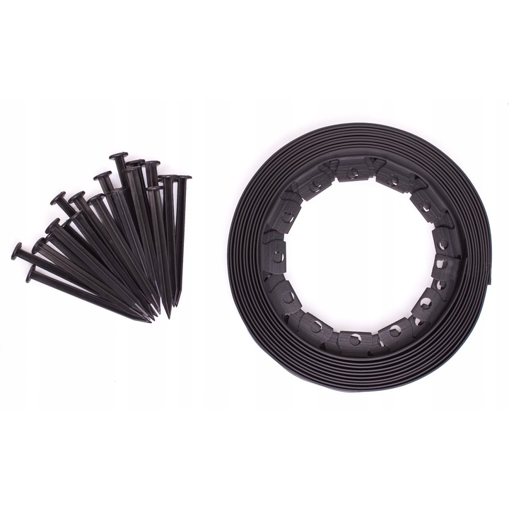 Set obraje de gazon Begris, 40mm, 40m, flexibil, usor de montat, negru