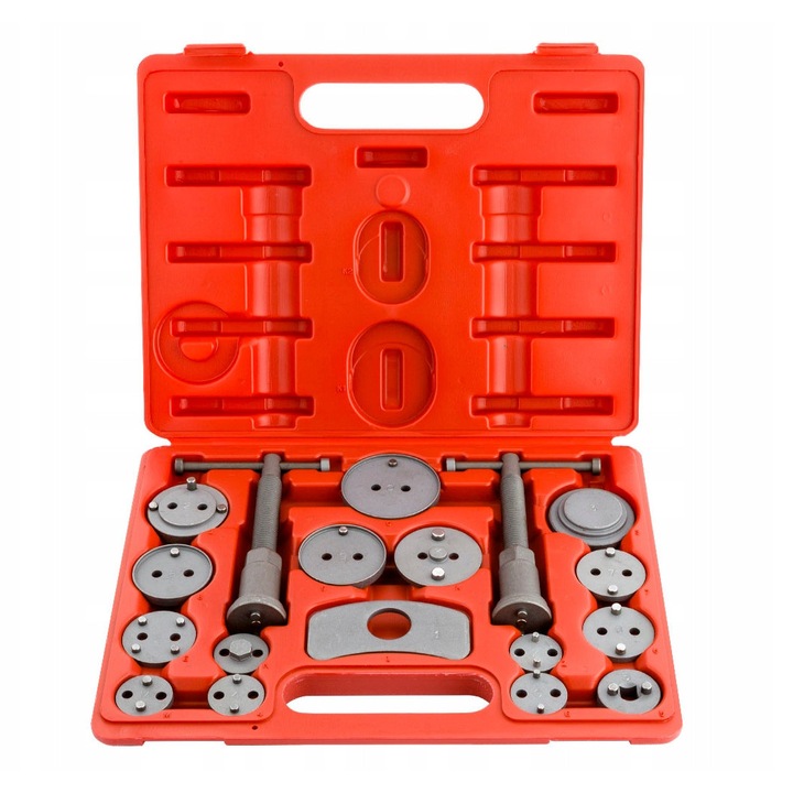 Set 18 unelte pentru presarea pistonelor de frana, Boxo, rosu sau albastru