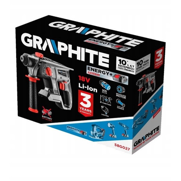 Rotopercutor Graphite 18V fara acumulator, SDS Plus