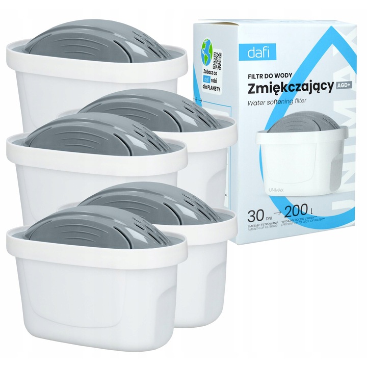 Filtru Dafi Unimax AGD+ pentru apa dura, set 5 bucati, compatibil cu cana Unimax