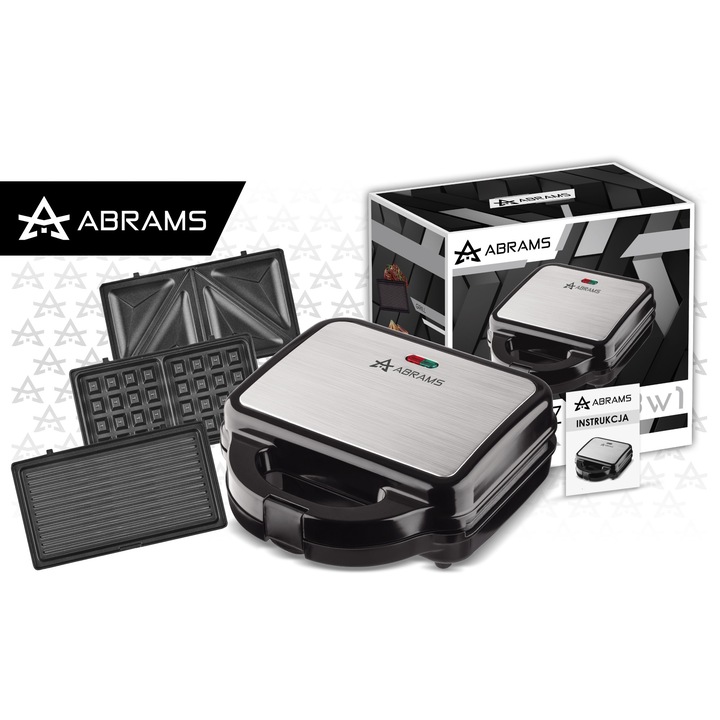 Aparat de sandviciuri 3 in 1 Ravanson OP-7050 1200W negru