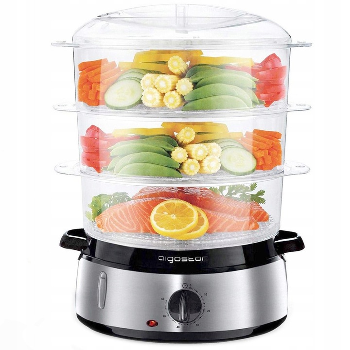 Уред за готвене на пара Aigostar 9L 800W сребрист 31x23x40cm