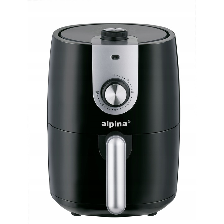 Friteuza Alpina 2L, 1000W, neagra, cu timer si control al temperaturii