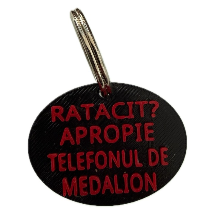 Medalion NFC pentru caini, negru, 35x45mm, din plastic PETG