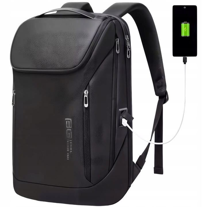Rucsac Bange pentru laptop 15.6", waterproof, cu USB, 48x31x16 cm, negru, 30 litri