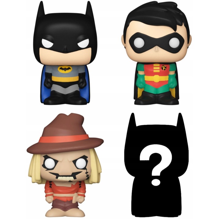 Figurine Funko Bitty Pop! Batman, set 4 piese, 2.5cm, material vinil, acrilic