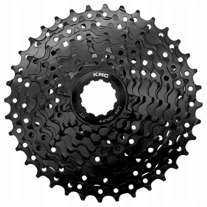 Caseta bicicleta KMC WCS091136 9 viteze, 11-13-15-18-21-24-28-32-36, culoare neagra, 469g