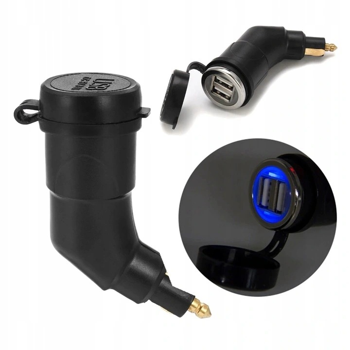 Зарядно за мотоциклет Kopier 2x USB черно 8,5x6см