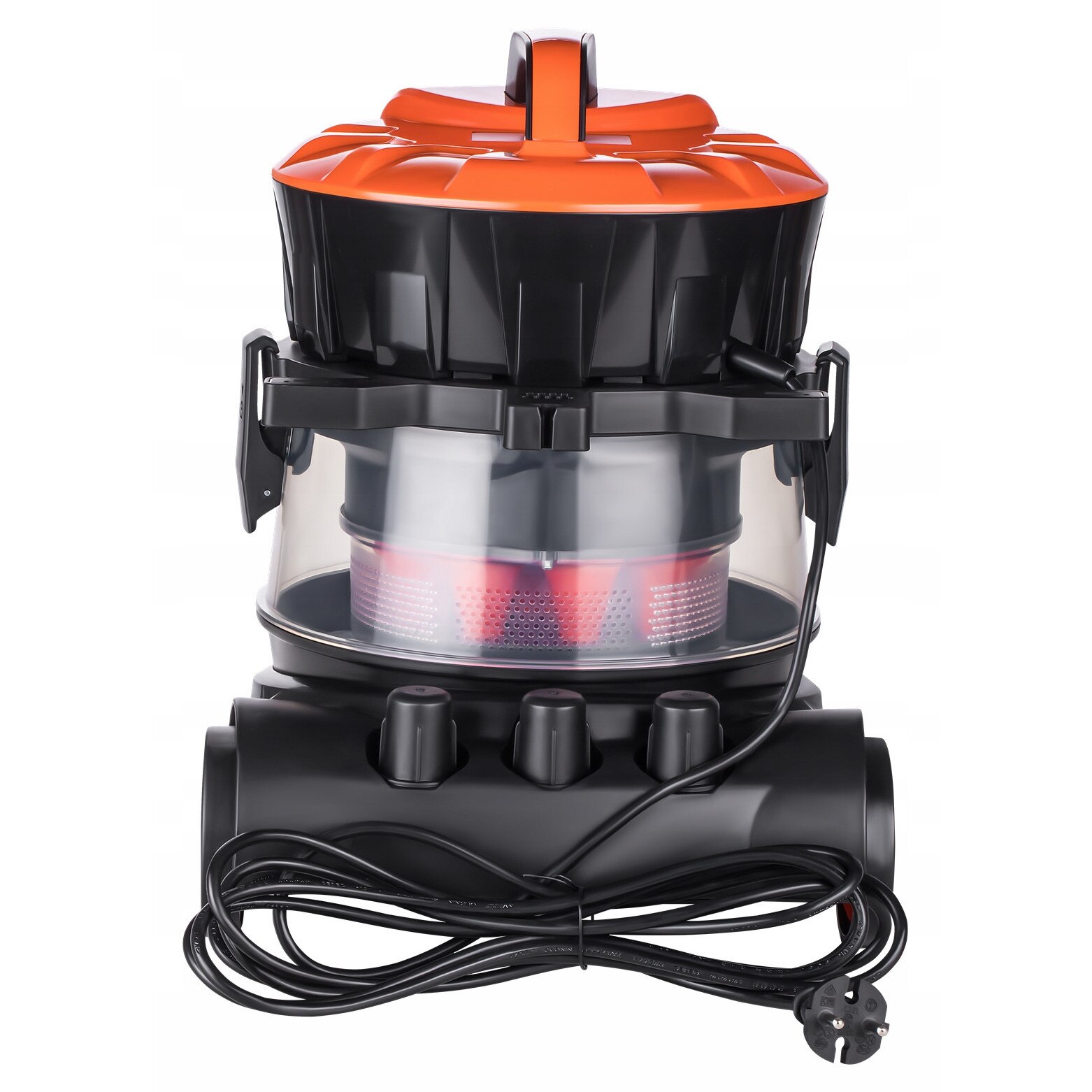 Aspirator industrial fără sac Kraft, 2000W, capacitate 9L, 4 duze, 5 duze suplimentare, set de 4 lavete microfibra 30x40cm