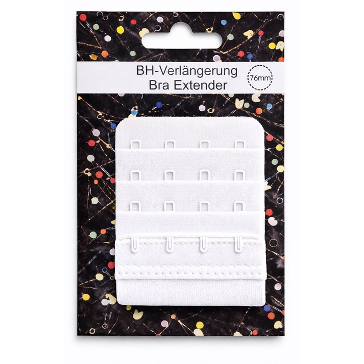 Удължител за сутиен 76 мм, 4 реда закопчаване, бял