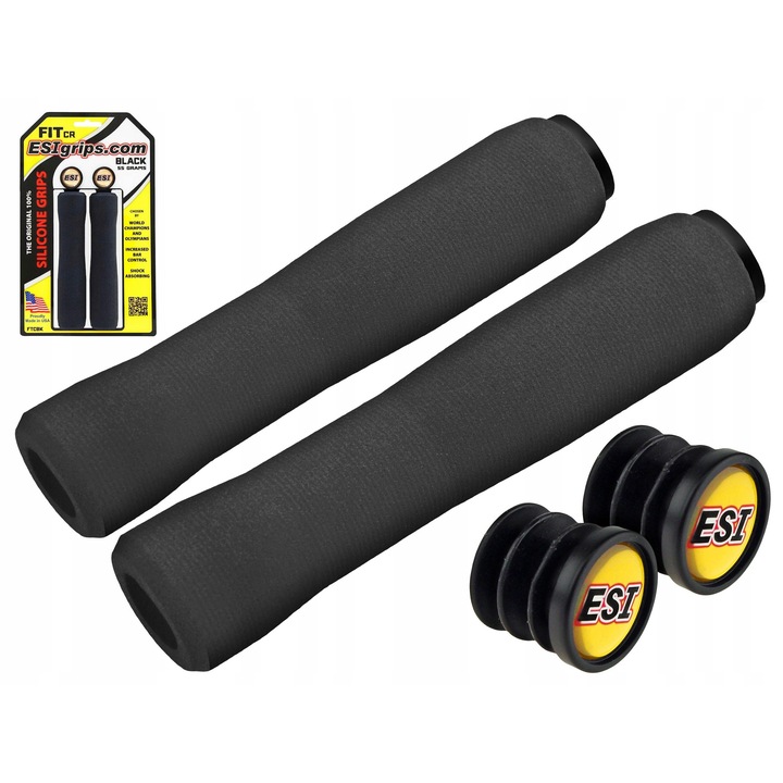 Mansoane bicicleta ESI Fit CR, negru, 133mm, set