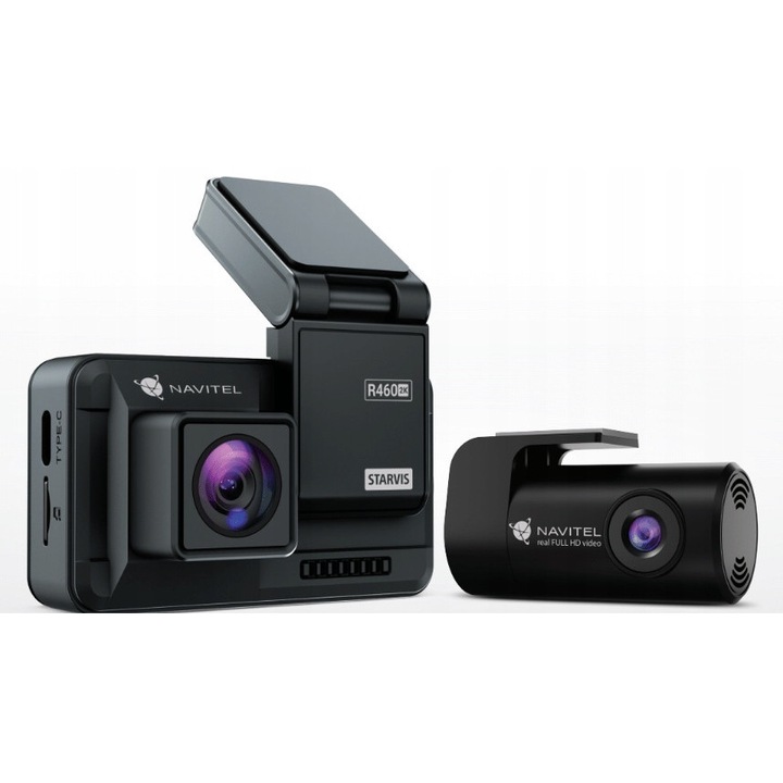 Camera auto DVR Navitel R460 2K, senzor Sony IMX335, camera spate Full HD, alimentare USB-C, 160° unghi de vedere