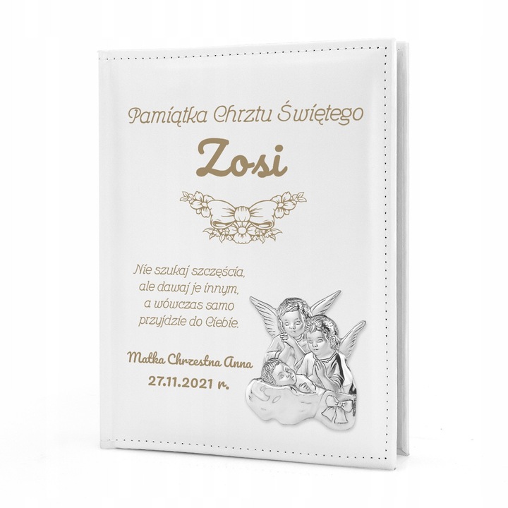 Album foto personalizat, Pamiatka Chrztu, eko piele, 19x25cm, 200 poze