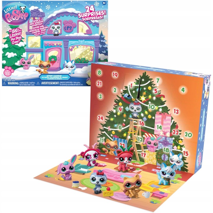 Адвент календар Littlest Pet Shop, 24 фигурки и аксесоари, зимно издание, 4+
