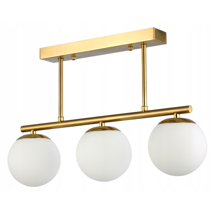 Lustra MasterLED Bali-12, 3 surse E27, design elegant auriu, 47x12x32cm