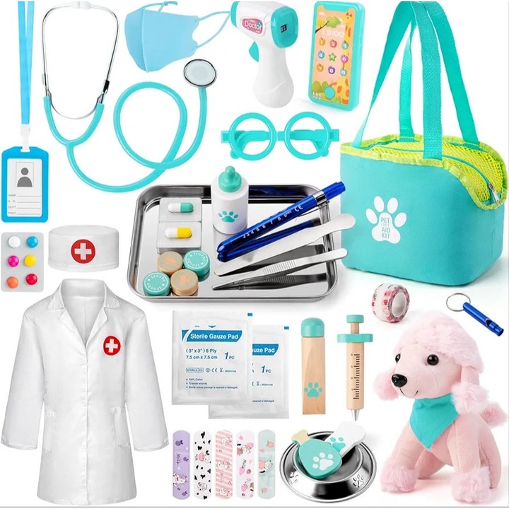Set joaca veterinar, cu plus, accesorii, 3+, multicolor