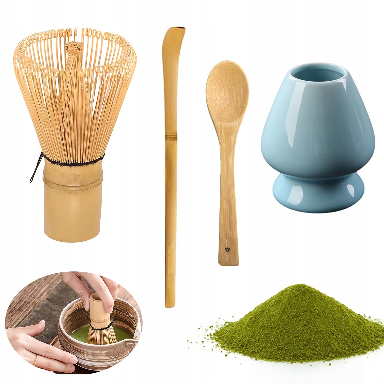 Set accesorii ceai, blender matcha, verde, 6x12cm - eMAG.ro