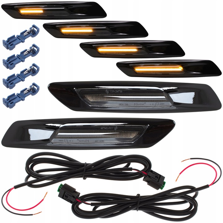 Set 2 semnalizatoare LED dinamice pentru BMW, negru fumuriu, IP67