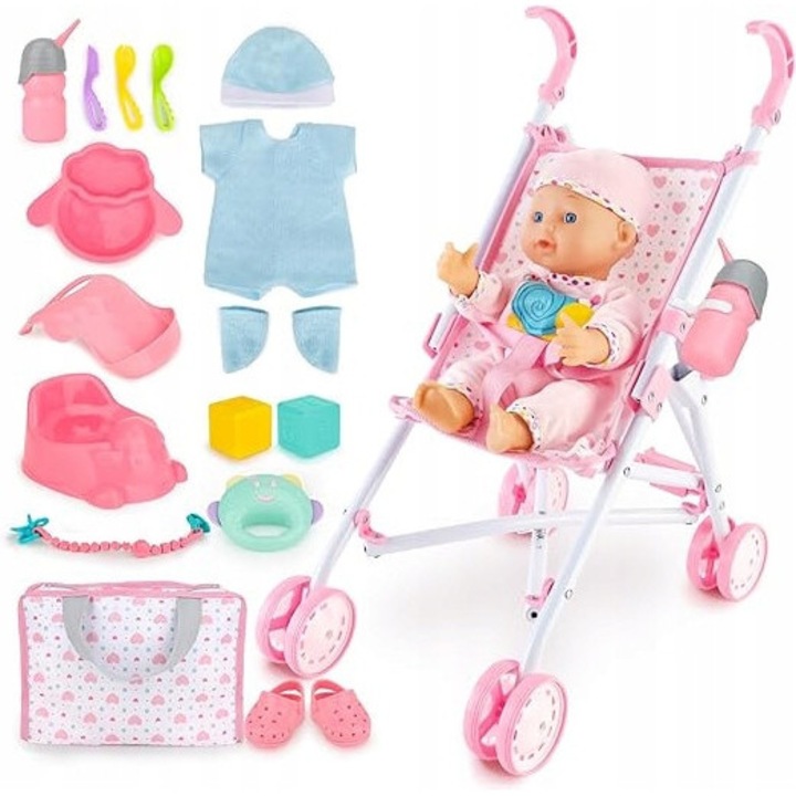 Комплект количка за кукли с аксесоари, Baby Born, многоцветен