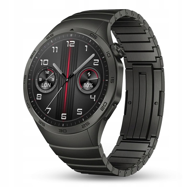 Bratara din otel pentru smartwatch Huawei Watch GT 4 Elite 46mm, reglabila, neagra, 190mm