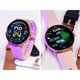 Smartwatch dama JG Smart, roz-auriu, 1.43 inch, 4GB memorie, set cu bratara si incarcator