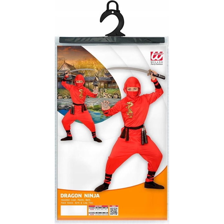 Teljes nindzsa jelmez gyerekeknek, szamuráj kiegészítők, Halloween, 128