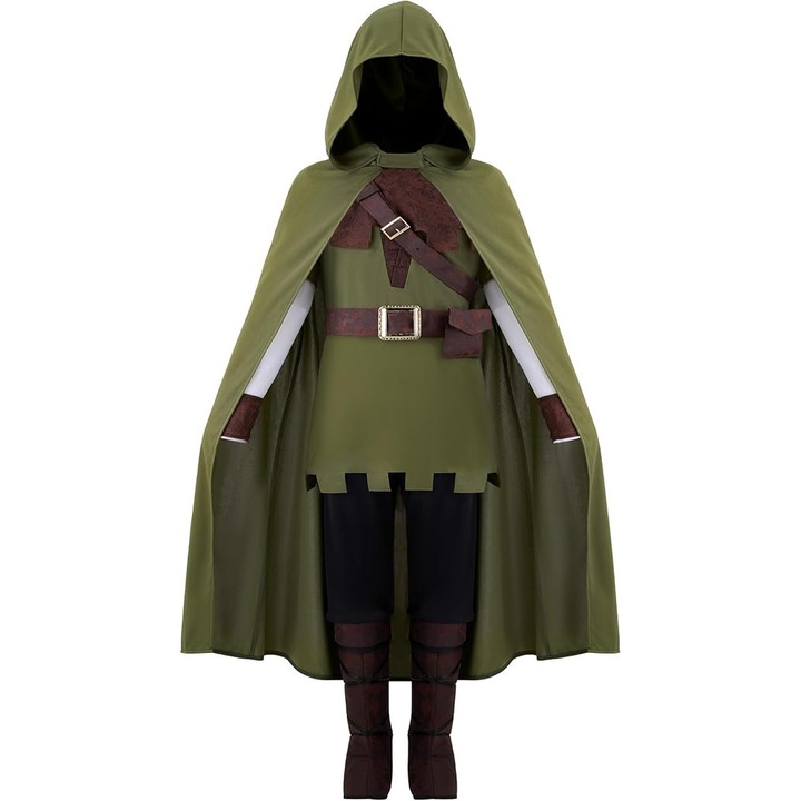 Costum complet Robin Hood/Piotrus Pan pentru copii, 140cm, material elastic, stil medieval