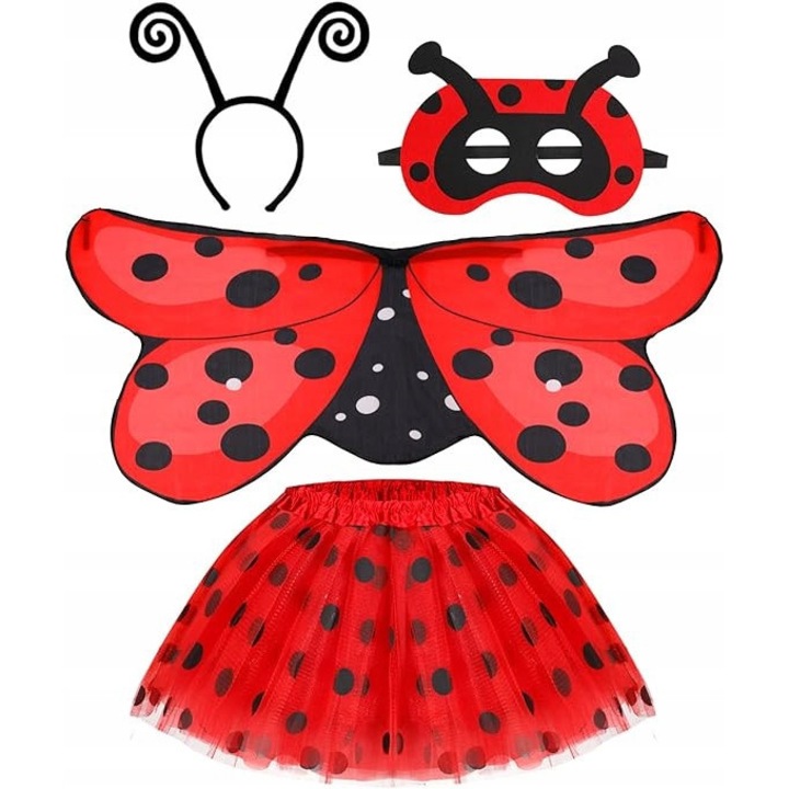 Costum Biedronka pentru Fete, 4 Piese, Tiul, Multicolor, 2-10 ani