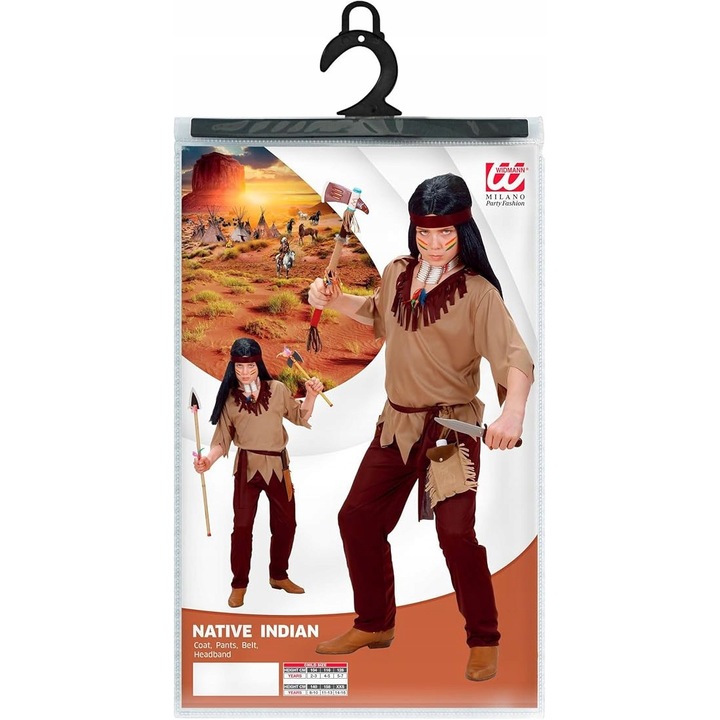 Costum indian complet pentru copii, 164, Halloween