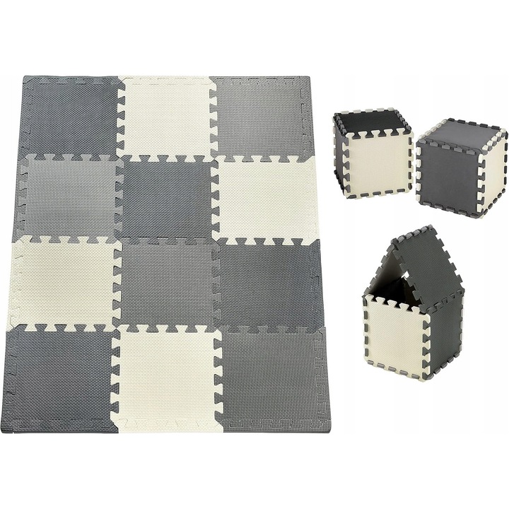 Mata educationala pliabila din spuma, 120x90cm, design colorat, pentru invatarea mersului