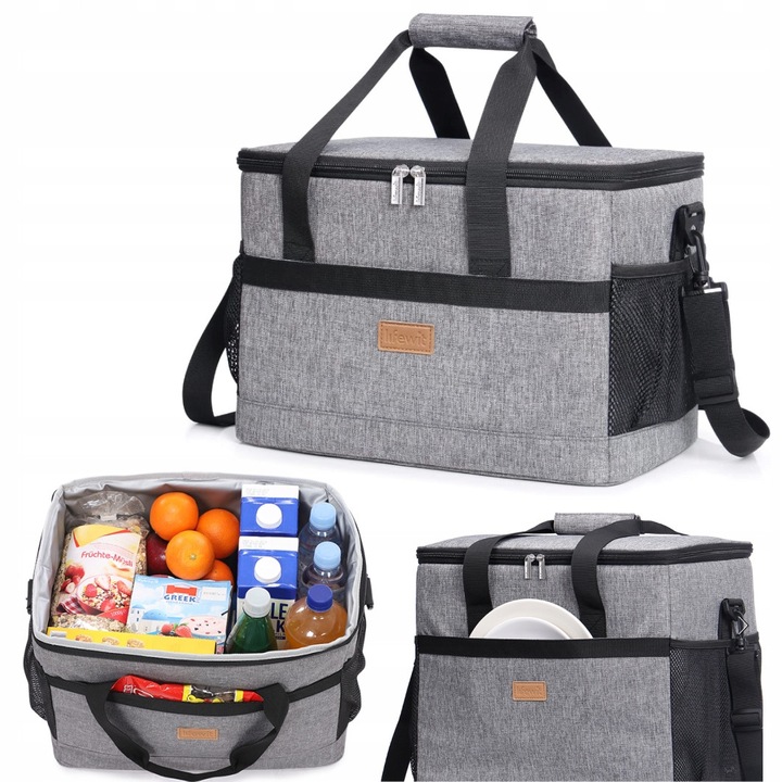 Термоизолираща чанта Lifewit, 30L, сива, размери 40x26,5x31см