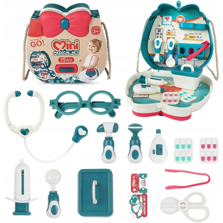 Set joaca doctor, 31 piese, accesorii medicale, multicolor