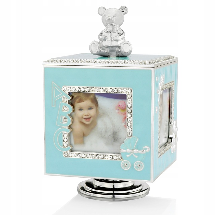 Cutie de amintiri cu muzica, figura de ursulet, 9,5x9,5x16cm, personalizabila