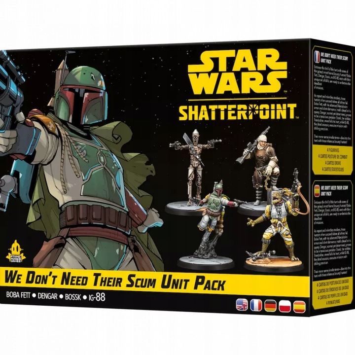 Star Wars: Shatterpoint - Zestav cu Boba Fett, IG-88B, Dengar, Bossk, 4 figurine, negru