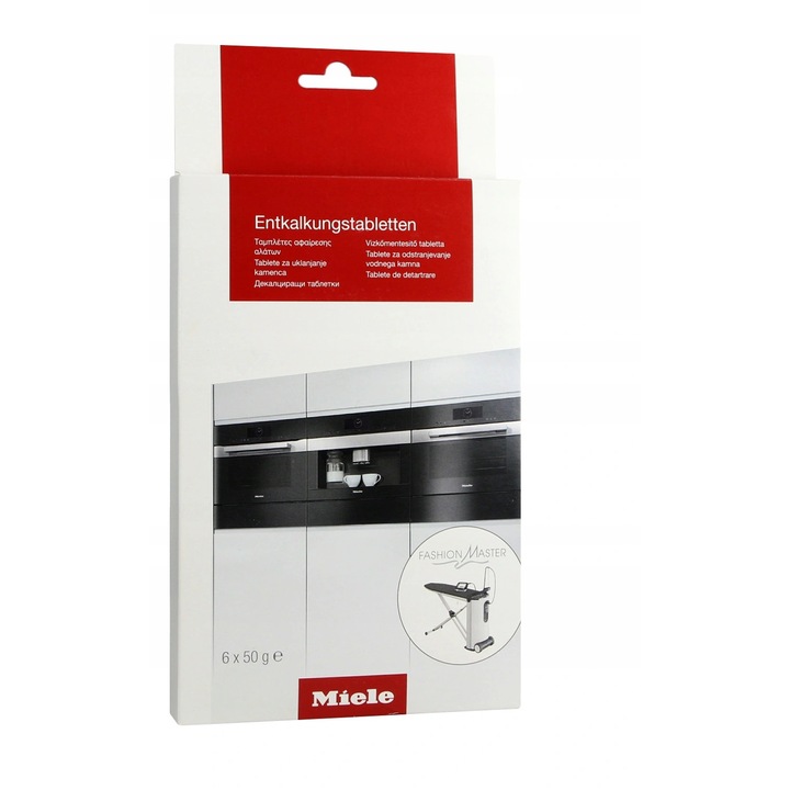 Tablete de demineralizare Miele, 6x50g, pentru espressoare si cuptoare cu functia Piecere Plus