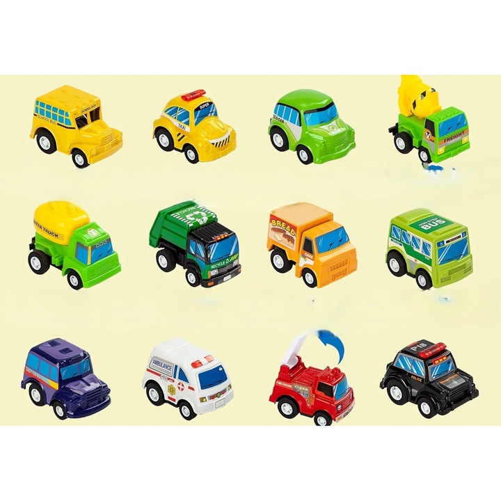 Set masinute cu mata oras 200x100cm, 12 vehicule, pentru copii 3+