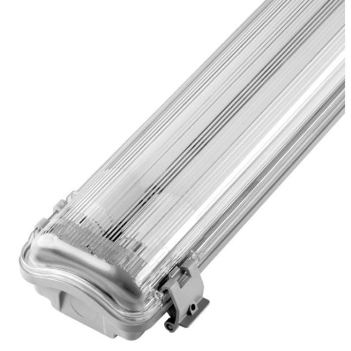 Corp de iluminat comercial Virone, oprea IP65 120cm, set cu 2 tuburi T8 LED 18W, 3600LM, 4000K