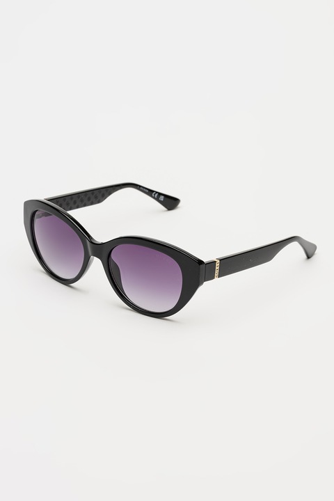 GUESS, Ochelari de soare cat-eye cu lentile in degrade, 54-18-140, Negru