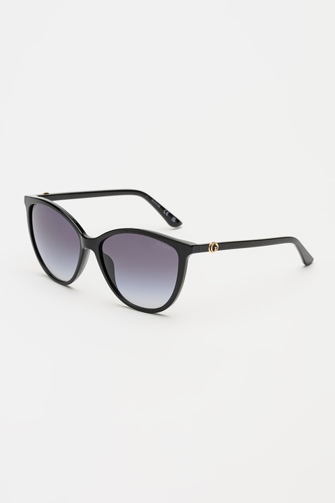 GUESS, Ochelari de soare cat-eye, 58-15-140, Negru