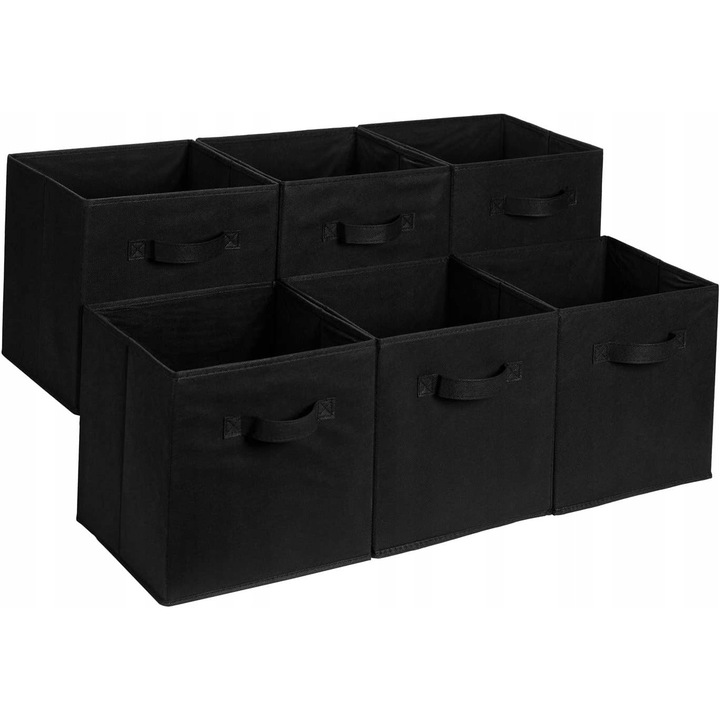 Set 6 cutii depozitare colorate pentru jucarii, 33x33 cm, pliabile, din material solid
