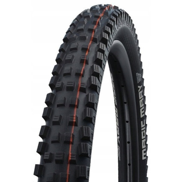Cauciucuri bicicleta Schwalbe Magic Mary Evo Super Gravity 27,5x2,60" Addix Soft E-25, negru cu portocaliu, set 1 buc.