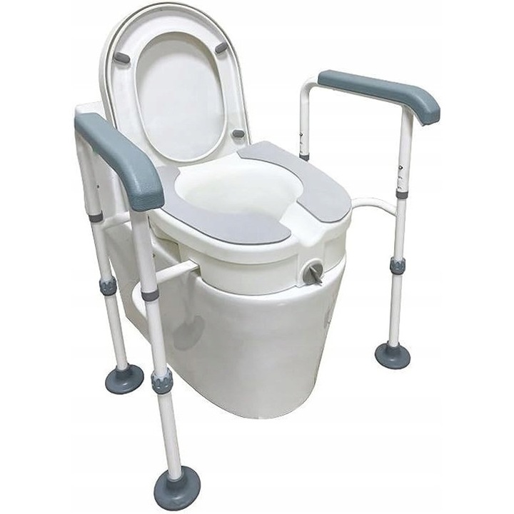Accesorii vase de toaleta, inaltare reglabila pentru capacul toaletei cu suporturi pentru brate