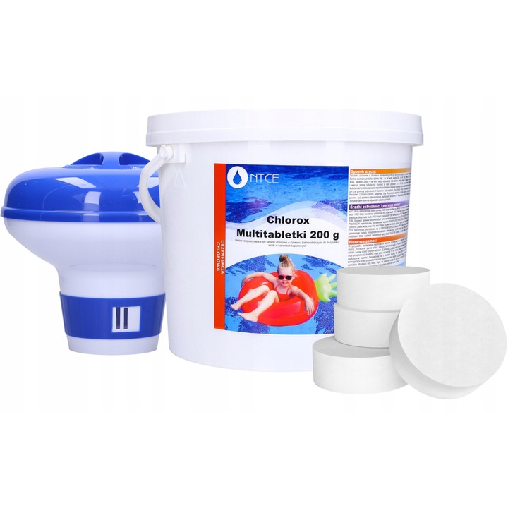 Dozator pentru tablete de clor 200g, NTCE, 10 in 1, pentru dezinfectarea apei din piscine