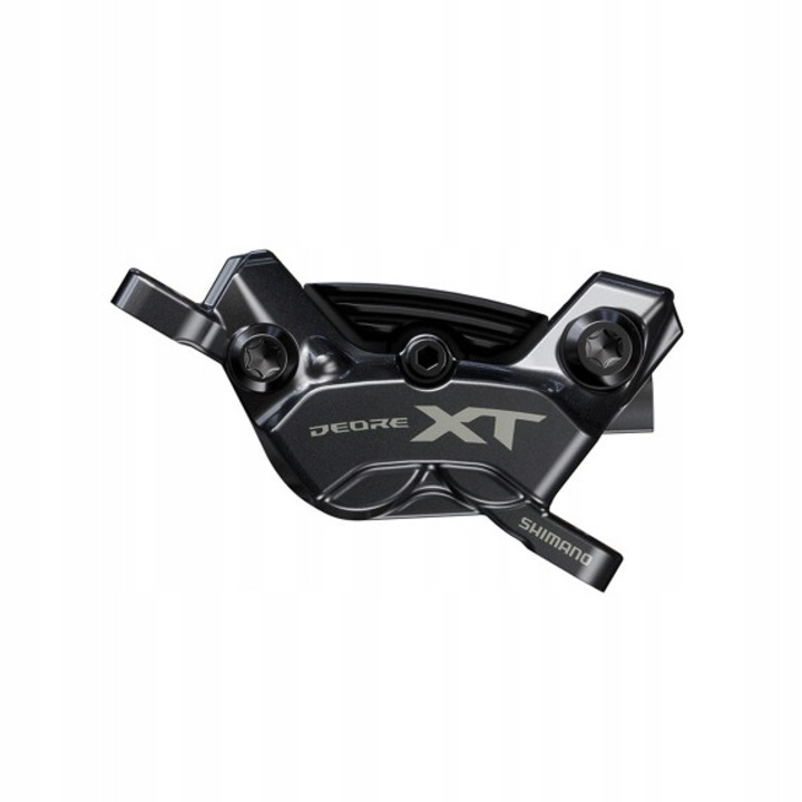 Zacisk hamulcowy Shimano BR-M8220 XT, 4 tloczki, negru, cu klocki metalice P04C-MF