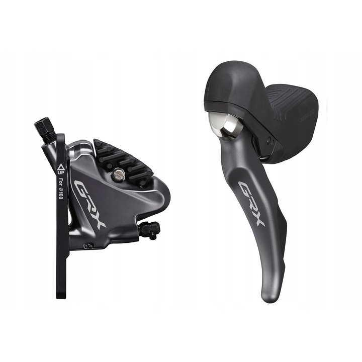 Shimano GRX 810 kerékpár fék szett, 2 sebességes, hidraulikus tárcsafék, bal kar ST-RX810-L, SM-BH90-JK-SSR 1000 mm kábel