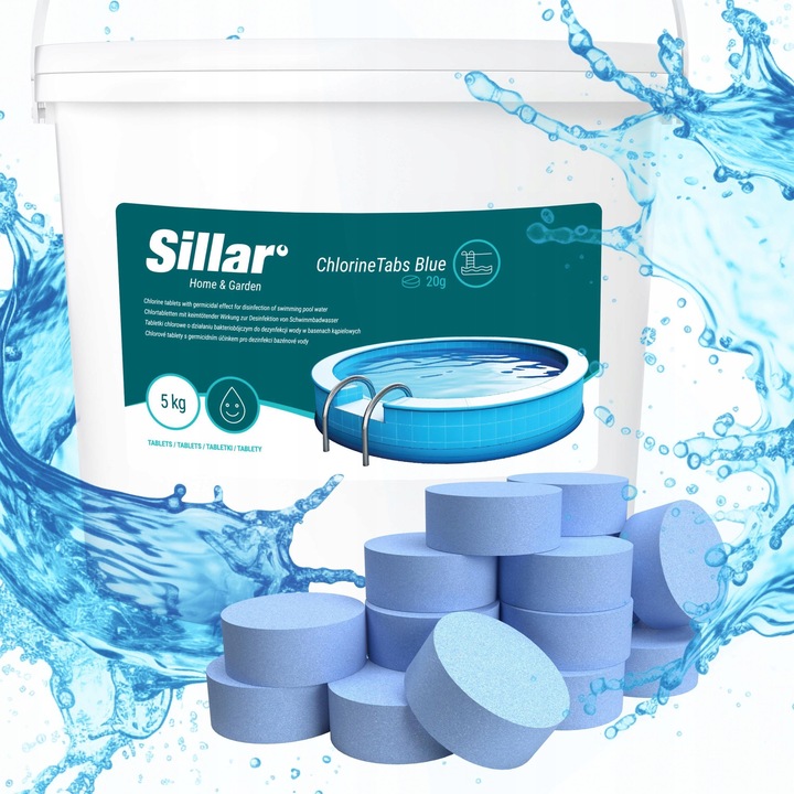 Tablete multifunctionale Sillar 5kg 20g pentru dezinfectarea piscinei