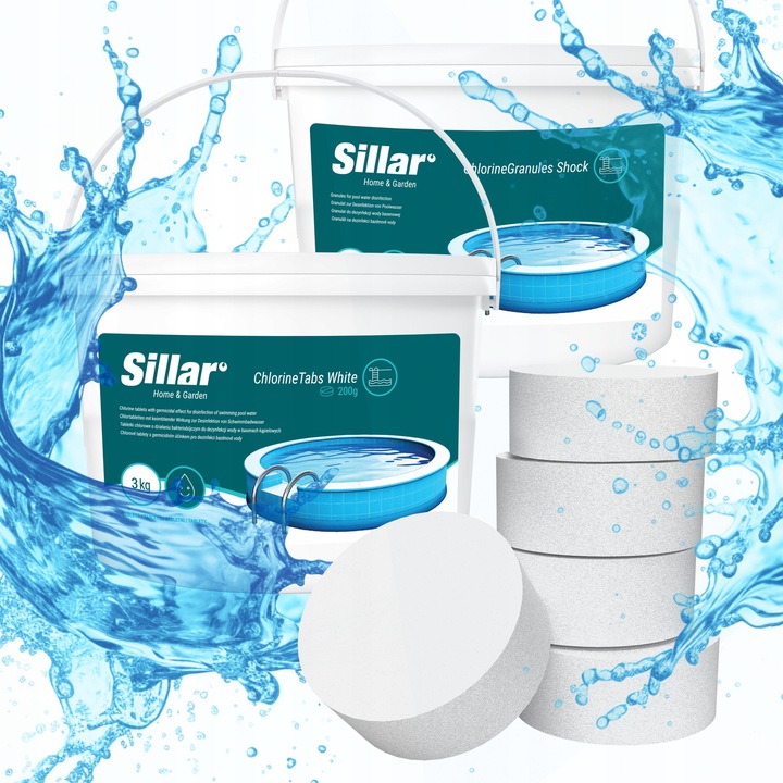 Set tablete multifunctionale Sillar pentru dezinfectarea piscinei