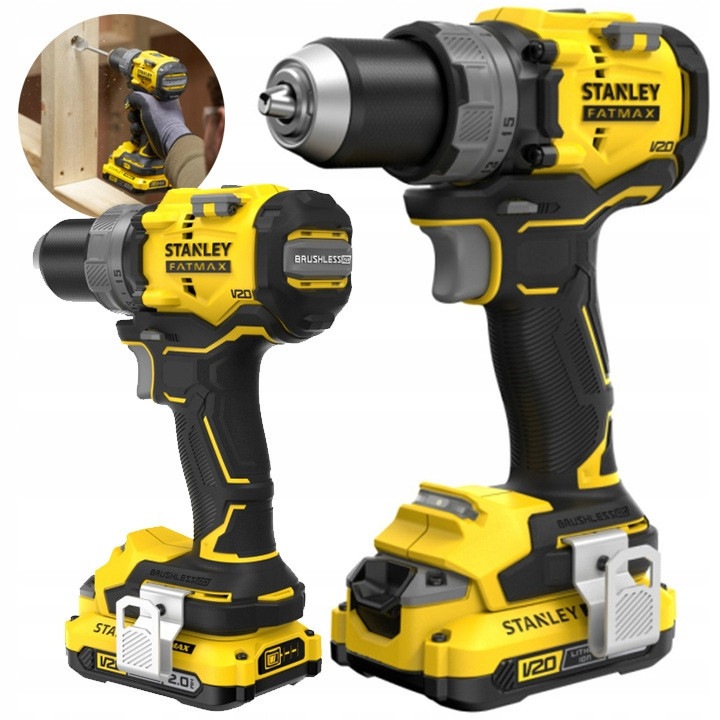 Aparat de gaurit si insurubat Stanley Fatmax V20, 2x acumulatori 2,0 Ah, 80 Nm, 18V